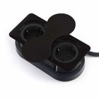 SOTECH Prise de Courant Intégrée carrée (2 x Prise Schuko) noir avec Push to open Couvercle Pivotant