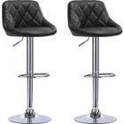 ALIGHTUP Lot de 2 Tabouret de Bar en Similicuir, chaise de bar Hauteur réglable 60-80cm Noir