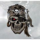 FRANCE EN STOCK Autocollant Sticker Pour Voiture Véhicule Automobile : PIRATE / CRANE / TETE DE MORT 12.1CM x 14.6CM