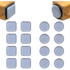 FLLIBERTE 32 PCS Patin pour Meuble Glisseur 25mm Patin Chaise Teflon Rond Patin Glissant Carré Patin Glisseur Teflon Adhesif Patin de Chaise