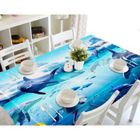 MOUTON MAISON DECO Nappe de table Motif Dauphins mer bleus ours polaire neige 3D effect imperméable et antipoussière 140 x 200cm