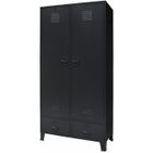 Garde Robe Metal De Style Industriel 90 X 40 X 180 Cm Noir Armoires Et Meubles De Rangement Armoires Noir Noir Achat Vente Armoire De Chambre Garde Robe