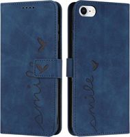 Étui en cuir PU pour iPhone 8/7/SE 2020 (4,7"), bleu, avec fonction portefeuille et protection magnétique.