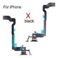 Pour x noir - Connecteur de Port de chargement USB pour iphone, câble flexible, pièce de réparation de Microp