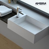 Vasque suspendue ou à poser - Ambra - Manéa G Blanc - Solid surface - 50cm