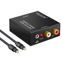 Adaptateur de convertisseur audio R-L avec câble optique Prozor DAC numérique SPDIF TosLink vers analogique, PS3 Xbox HD DVD PS4 S