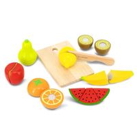Beeloom - fruit table - Jeu de fruits Montessori pour enfants, bois naturel, imitation de jeu cusine