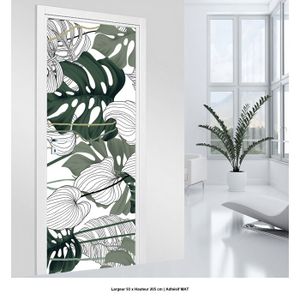 Stickers Porte Forêt D'Érable 3D - Autocollant Amovible Imperméable 77x200 Cm, Décoration Murale Moderne Paysage Automnal Pour Chambre, Salon Ou Entrée