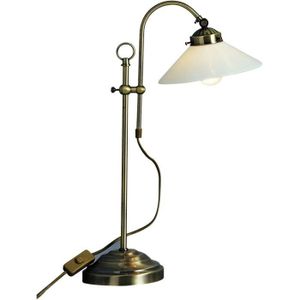 LAMPE A POSER Lampe À Poser Laiton Antique, Opale, Interrupteur, Lxh:330X540, Excl. 1Xe14 40W 230V[u2312]