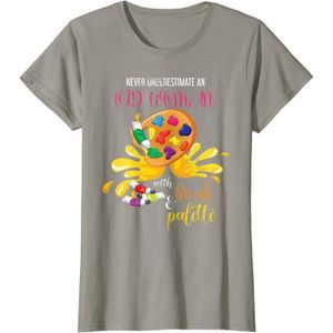 CRAYON DE COULEUR Peintre Retraité Cadeau Pour Femme Palette Dessinateur T-Shirt[W1215]