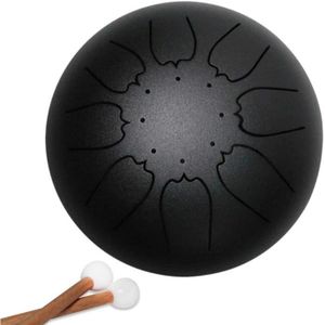 TIEMORE Tambour De Langue En Acier 8 Tune Tambour /à Main 6 Pouces Touche D Instruments /à Percussion Avec Sac De Baguettes Couverture De Doigt Livre Didactique Pour La Maison Yoga M/éditation