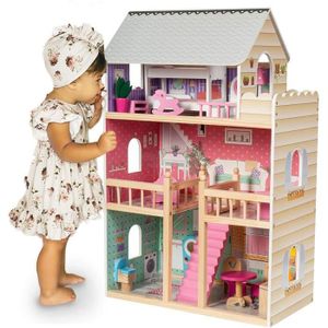 VGEBY Famille de maison de poupée en bois Accessoires pour Maison