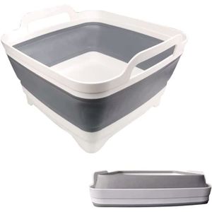 N7656-Lot De 2 Bacs Pliables De 10 L - Lavabo Portable - Économie D