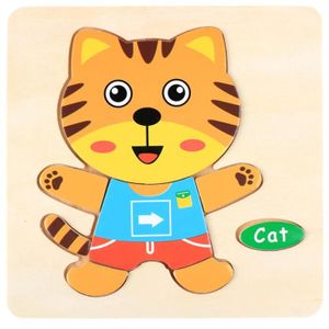 PUZZLE 22-chat - Puzzle 3D en bois Montessori pour enfant