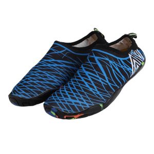 MATÉRIEL D'AQUAGYM Mxzzand chaussures d'eau pieds nus 1 paire de chaussures d'eau à séchage rapide, chaussettes sport d'aquagym Noir Bleu Taille 38