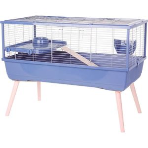 CAGE Cage rongeur surélevée - Zolux - Néolife - Pour cochon d'inde - 99 x 54 x 79 cm - Bleu