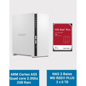 SERVEUR STOCKAGE - NAS  QNAP TS-233 Serveur NAS WD RED PLUS 12To (2x6To)