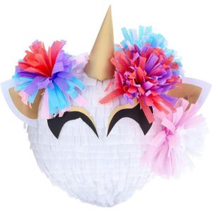 Piñata Grande piñata d'anniire pour enfants, garçons et filles – Licorne glamour – Avec bâton – 100 % faite à la main en pâte à papier 156