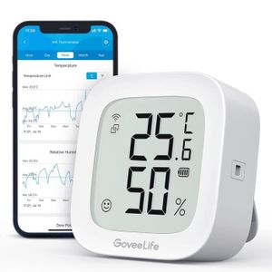 MESURE THERMIQUE Thermomètre hygromètre Wi-Fi - Température numérique et hygromètre intérieur avec application - Alarme de[S175]