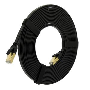 CÂBLE RÉSEAU  Câble Ethernet plat ultra flexible Cat 8, câble ré