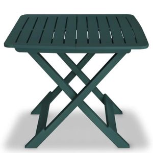 Ensemble table et chaise de jardin Ensemble de bistro pliable 3 pcs Plastique Vert - 1 table pliable 79 x 72 x 70 cm et 2 chaise pliable 
