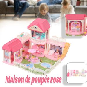 Maison de Poupées Miniature Rond Blanc Rose Haut Gâteau 