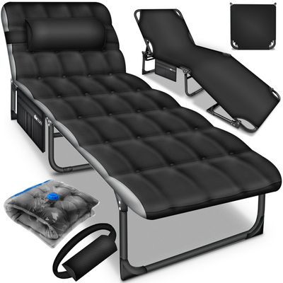Lit De Camping Pliable Tillvex – Capacité 200 Kg, Coussin Intégré, Montage En 10 Secondes, Pour Intérieur Et Extérieur