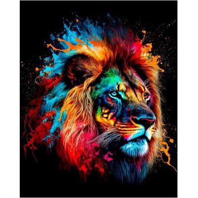 Kit Peinture Par Numéros Animaux NAIMOER - 6 Toiles 30x40cm (loup, Chien, Lion, éléphant, Tigre, Vache) Avec Pinceaux Et Peintures Acryliques