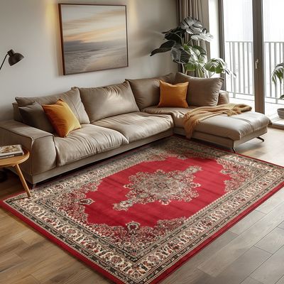 Tapis En Laine Oriental Rouge 4x6 Pieds - Tissé à La Main En Inde - Neuf Avec étiquettes