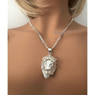 Treasure Bay Pendentif Tête De Lion Celtique Argent 925 - Collier Viking Nordique Homme Et Femme