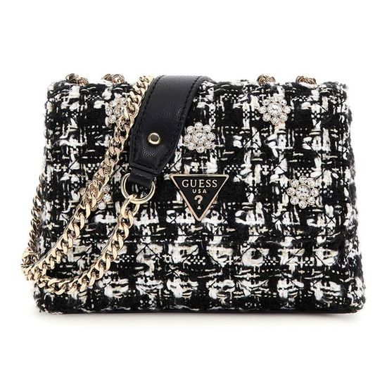 GUESS Sac à épaule noir pour femme - Talent Convertible Xbody Flap Bag 310214 noir - Bagagerie - Maroquinerie