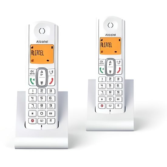Téléphone fixe sans fil Alcatel F670 Duo Blanc Cdiscount Téléphonie