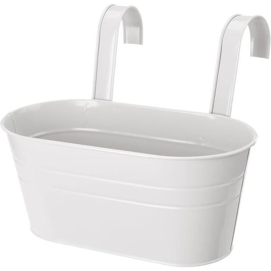 Lot De 4 Pots De Fleurs Suspendus Métal Ovale Jaune Avec Crochet - Jardin Et Balcon