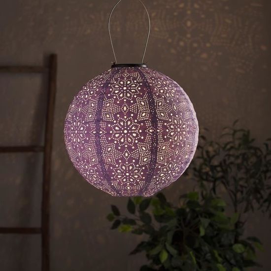 Lampions Solaires Extérieur - 2x Lanternes LED 30cm - Déco Jardin Balcon