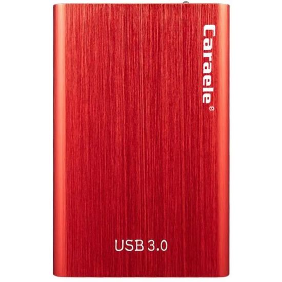 perfk 500 Go Ultra-Fin Disque Dur Externe Portable USB 3.0 Stockage HDD Rouge 