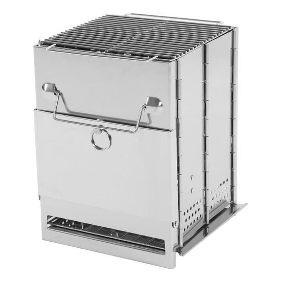 Poêle à Bois De Camping Pliable Et Portable, Petit Poêle De Randonnée Extérieur En Inox