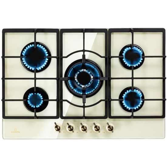 Plaque gaz 5 feux encastrable Klarstein Victoria 5 tables de