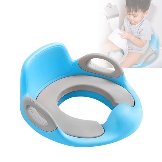 LARS360 Siège de toilette pour enfant – Siège de toilette antidérapant – Poignée et protection anti-éclaboussures (Bleu)