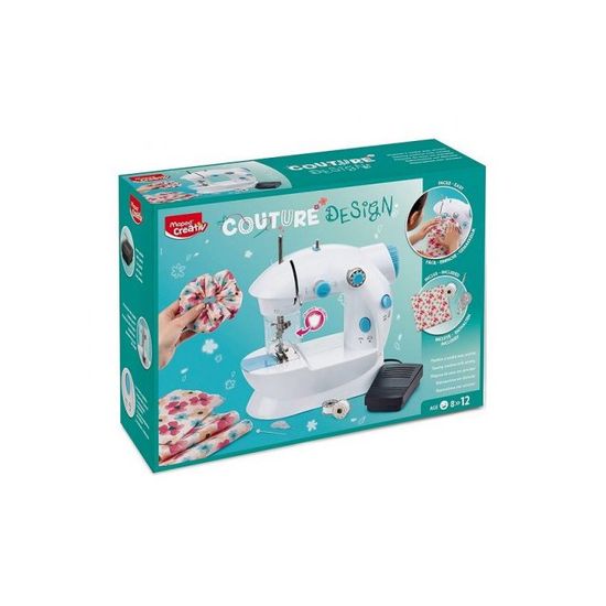 CREA MANIA – Machine à Coudre Jouet Fonctionnelle Avec Pédale, 2 Vitesses, 18 Accessoires, Pour Futurs Stylistes Dès 6 Ans