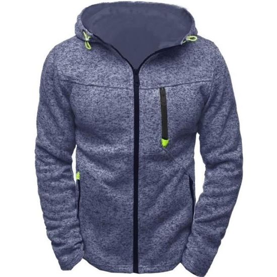 Sweat à Capuche Balaclava Zippé Homme – Polaire Doublée, Anti-vent, Pour Moto, Vélo, Sports D'hiver
