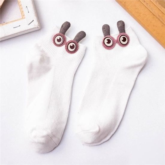 Chaussettes Animaux 3D Tricotées Main - Coton Doux, Antidérapantes, Motif Mignon, Taille Unique - 3
