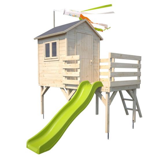 Maisonnette en bois sur pilotis avec toboggan pour enfants – JOSEPHINE - Soulet