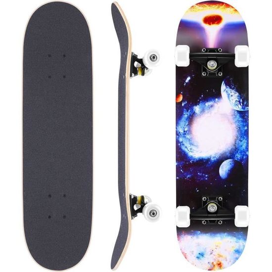 Skateboard 8 Pouces 8 Couches Érable Blank Double Concave - Planche Vierge Pro Naturelle