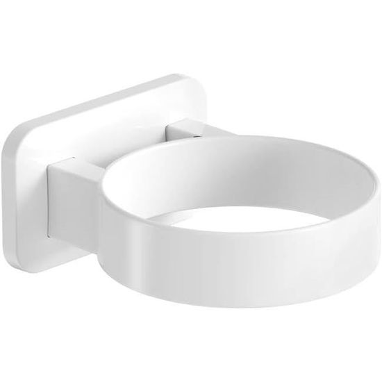 Support Sèche-Cheveux Blanc Sans Percage - Fixation Murale Pour Maison & Hôtel