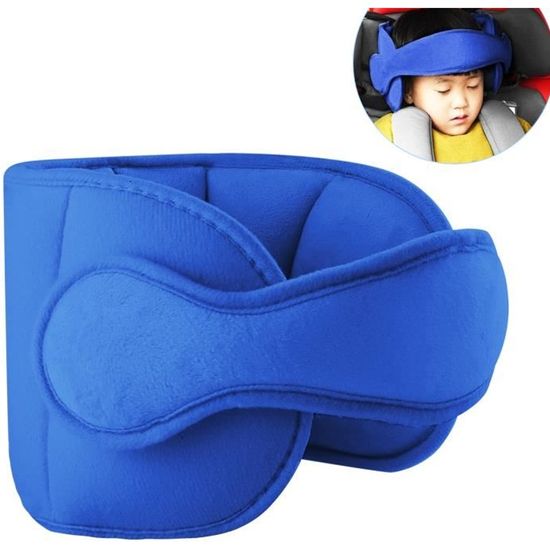 Cadre de support de tête de couchage pour siège d'auto pour enfant - sangle de tête (bleu)