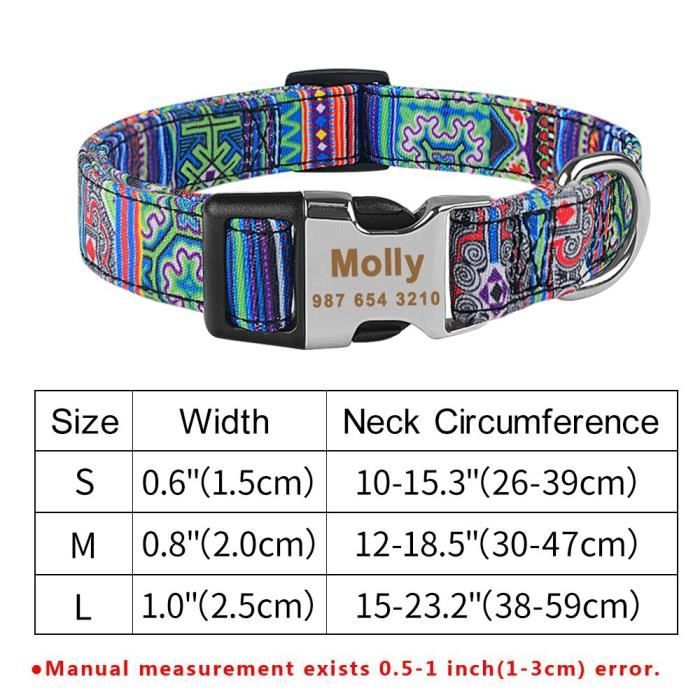Collier en Nylon réglable et personnalisé pour chiens et chiots, avec — free download