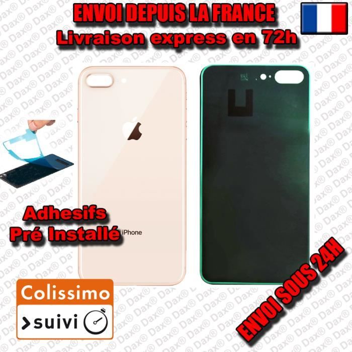 COQUE KIT VITRE ARRIERE DOS iPhone 8 + GOLD ROSE NEUF