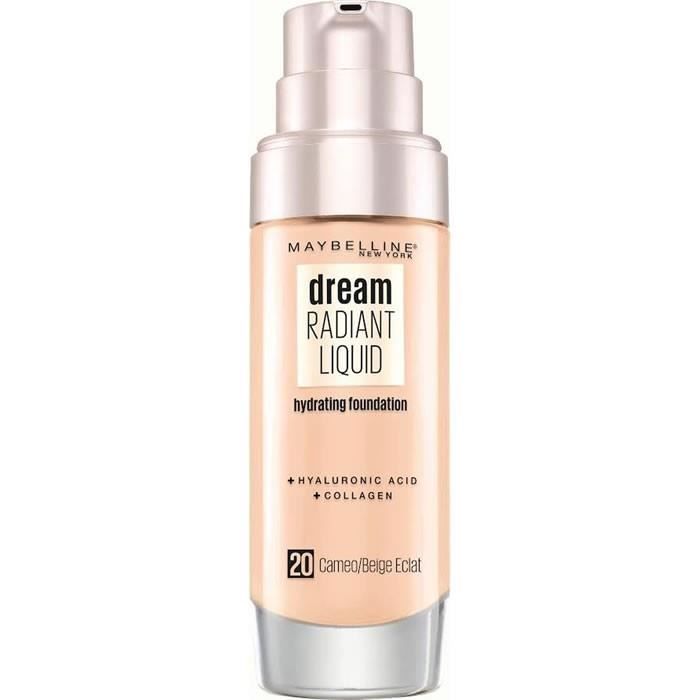 LOT DE 2 - GEMEY MAYBELLINE : Dream satin fluide - Fond de teint fondant 20 beige éclat SPF 13 - 10ml