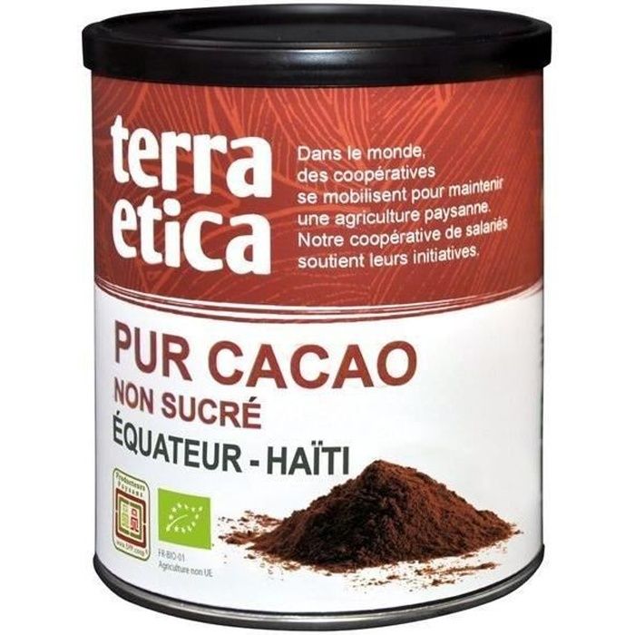Un cacao non sucré aux notes florales uniques. Parfait pour vos petits déjeuners ou dessert.Cacao non sucré MH 200gr