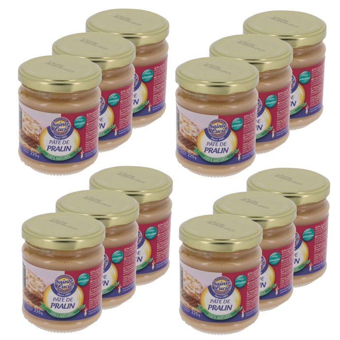 Lot 12x Pâte de Pralin - Sainte Lucie - pot 225g